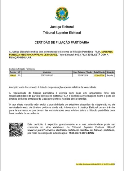 Mariana no Unio Brasil. S case com quem olhar pra voc como o Williames Pimentel olha pra pr-candidata dele