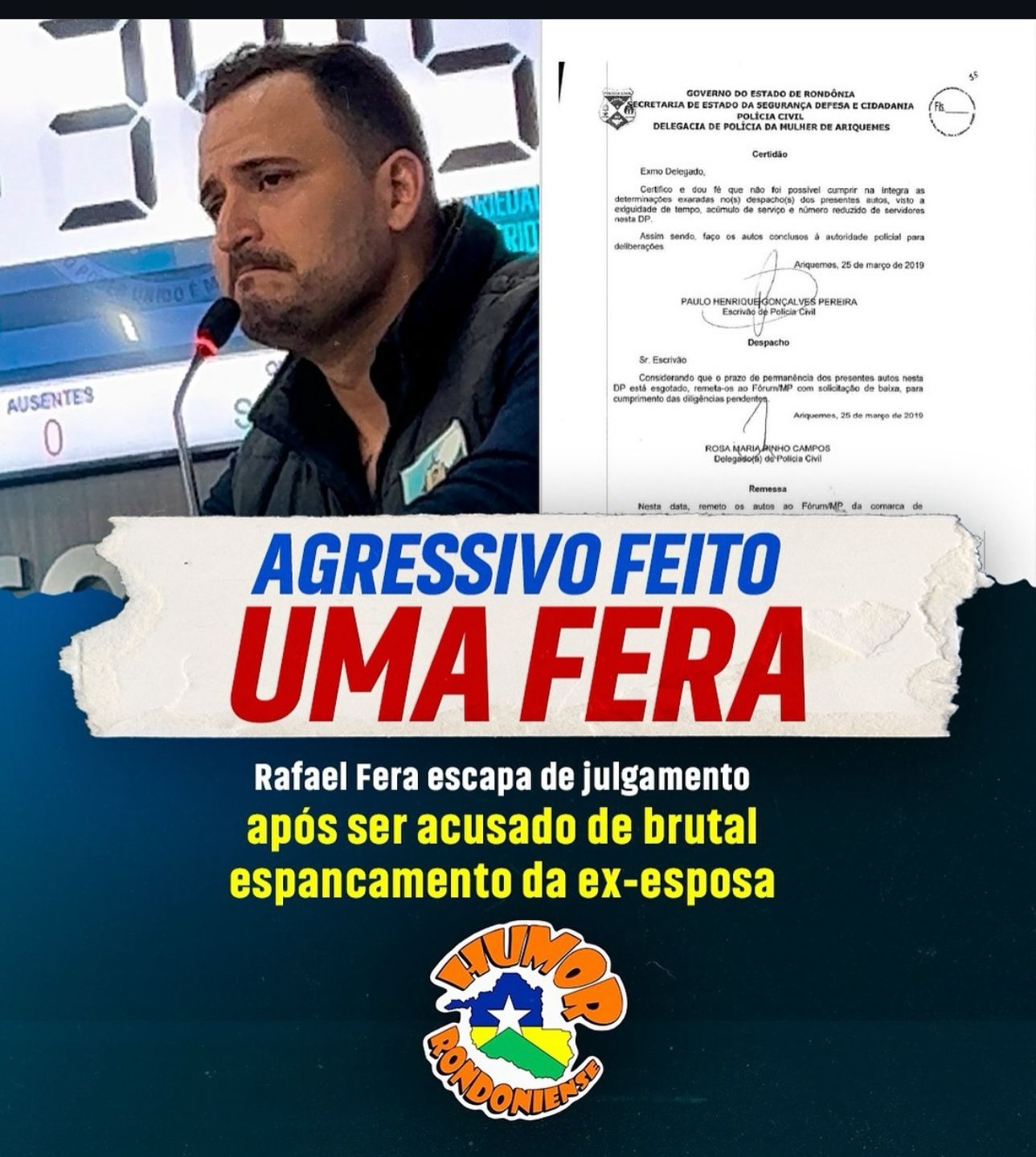 Ele honra o apelido: Acusado de espancar a ex-esposa, Fera escapa fedendo de condenação judicial